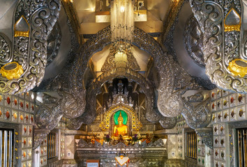 Inside Wat Sri Suphan , World’s First Silver Sanctuary , is known as the Silver Temple because of its impressive hand crafted silver decoration