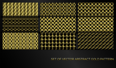 Set of vector abstract gold pattern