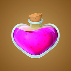 Magic potion game asset vector icon, cute fantasy design, isolated element.	