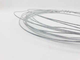 Silver Metallic Strong Builder Wire in White Isolated Background