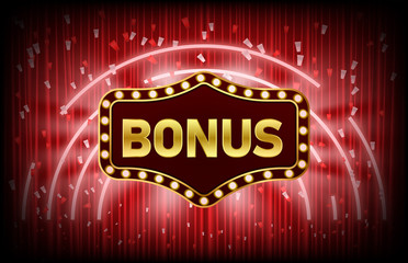 abstract background of casino bonus vintage sign and confetti
