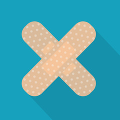 crossed medical adhesive plaster icon- vector illustration