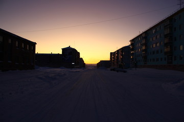 Obraz premium sunset in the city