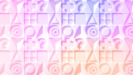 Beautiful, cheerful pattern background. 3d illustration, 3d rendering.