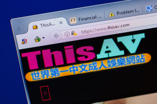 Ryazan, Russia - June 16, 2018: Homepage of ThisAV website on the display of PC, url - ThisAV.com.