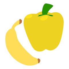 Yellow food icon. Isometric illustration of yellow food vector icon for web