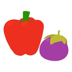 Colorful vegetables icon. Isometric illustration of colorful vegetables vector icon for web