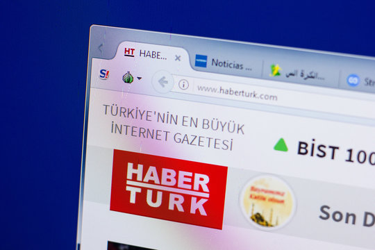Ryazan, Russia - June 16, 2018: Homepage of Haberturk website on the display of PC, url - Haberturk.com.