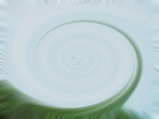 Abstract Twisted light fibers effect, green and blue color background.