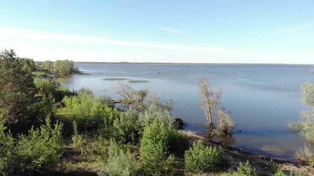 Lubans lake in Latvia, drone video