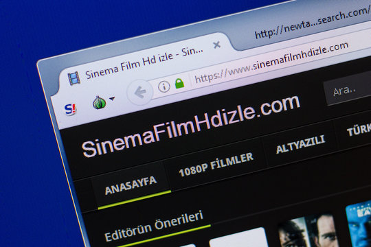 Ryazan, Russia - June 16, 2018: Homepage of SinemaFilmHdizle website on the display of PC, url - SinemaFilmHdizle.com.