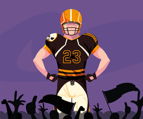 Super bowl player with helmet vector design