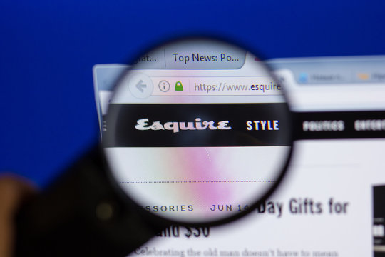 Ryazan, Russia - June 16, 2018: Homepage of Esquire website on the display of PC, url - Esquire.com.