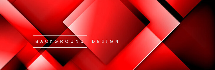 Square shapes composition geometric abstract background. 3D shadow effects and fluid gradients. Modern overlapping forms