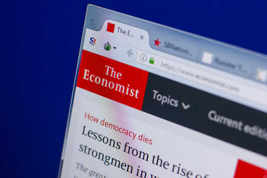 Ryazan, Russia - June 16, 2018: Homepage of Economist website on the display of PC, url - Economist.com.
