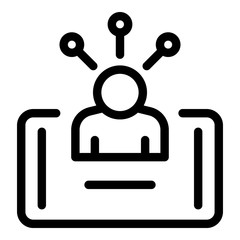 Social media smartphone icon. Outline social media smartphone vector icon for web design isolated on white background