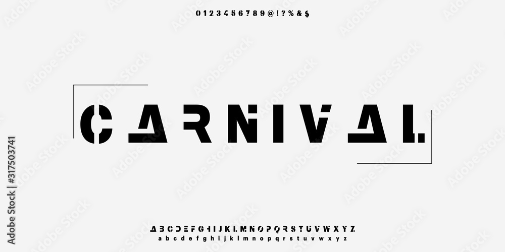 Fototapete font. abc alphabet typeface. font digital modern alphabet and number fonts. typography alphabet crea