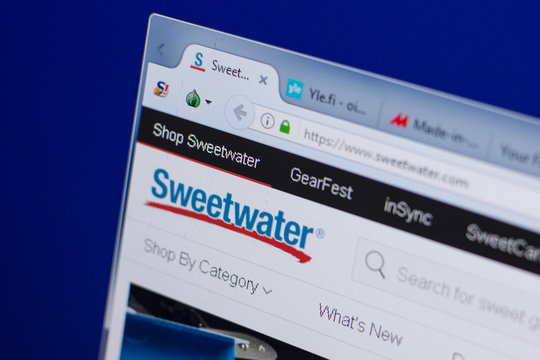 Ryazan, Russia - June 16, 2018: Homepage of SweetWater website on the display of PC, url - SweetWater.com.
