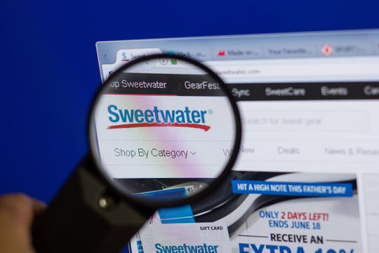 Ryazan, Russia - June 16, 2018: Homepage of SweetWater website on the display of PC, url - SweetWater.com.