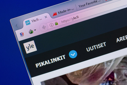 Ryazan, Russia - June 16, 2018: Homepage of Yle website on the display of PC, url - Yle.fi.