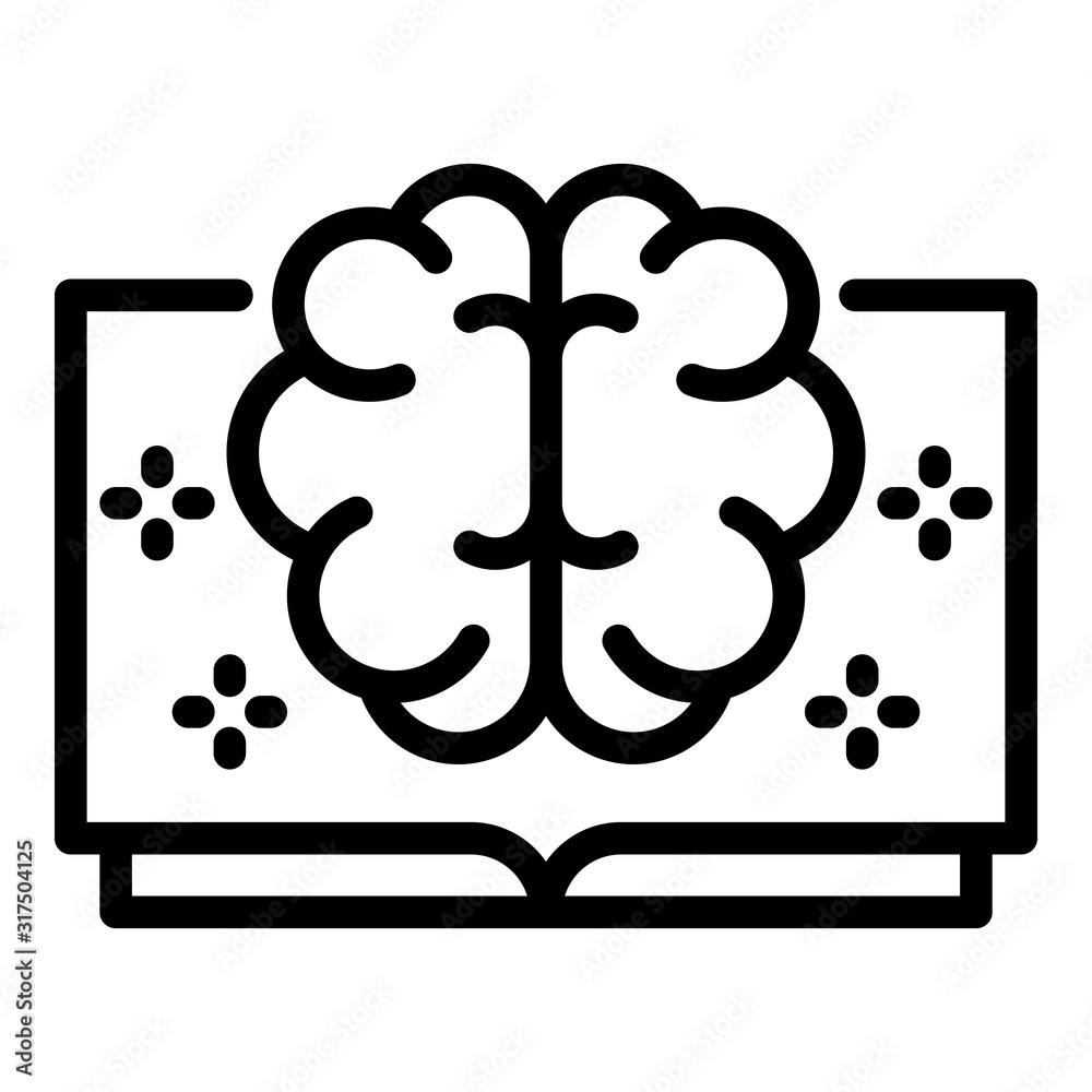 Poster ai open smart book icon. outline ai open smart book vector icon for web design isolated on white bac