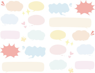 手書き風カラフル吹き出し【フチ無し】　 Handwriting style『 Speech bubble：colorful』