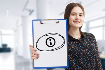 Business, technology, internet and network concept. Young businessman points to a keyword: