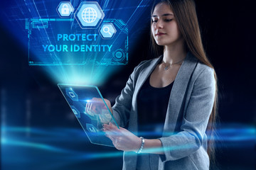 Business, Technology, Internet and network concept. Young businessman working on a virtual screen...