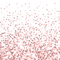 Pink heart love confettis. Valentine's day gradien