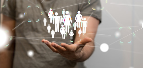 Social Networking illustration team group digital
