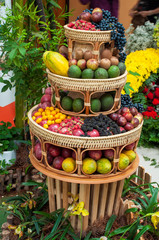 Set of offering made by fruits arrangement