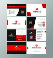 4 sat corporate and modern business card design template.