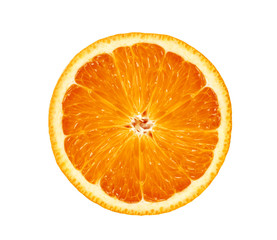 Half of sweet juicy orange fruit isolated on white background