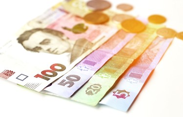 Ukrainian money. UAH. Currency of coins. Business and finance. Economy. Ukraine.