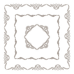 Vector set of vintage frames with boho, ethnic, tribal feathers, beads. Graphic design templates for labels, badges, tile, quotes. Square frames with different size