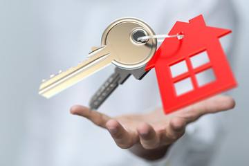 Hands - Holding House digital concept.