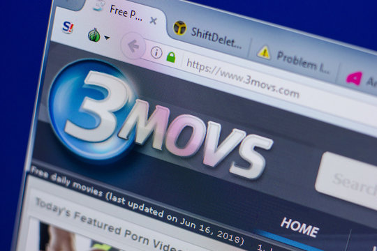 Ryazan, Russia - June 17, 2018: Homepage of 3Movs website on the display of PC, url - 3Movs.com.
