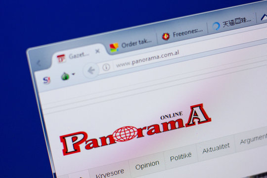 Ryazan, Russia - June 17, 2018: Homepage of Panorama website on the display of PC, url - Panorama.com.al.