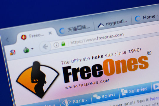 Ryazan, Russia - June 17, 2018: Homepage of FreeOnes website on the display of PC, url - FreeOnes.com.