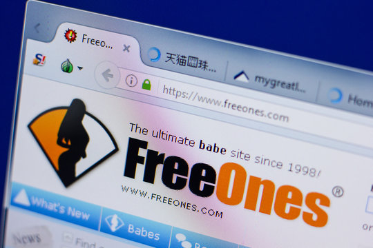 Ryazan, Russia - June 17, 2018: Homepage of FreeOnes website on the display of PC, url - FreeOnes.com.