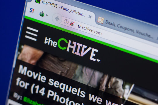Ryazan, Russia - June 17, 2018: Homepage of TheChive website on the display of PC, url - TheChive.com.