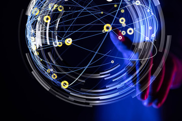 Abstract technology geometric and data
