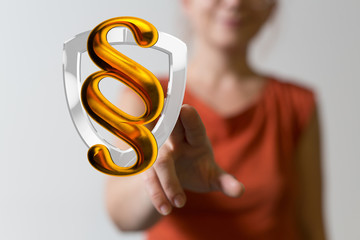 paragraph law sign digital in hand