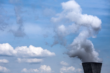 The trapezoid pipe flue gas stack emit harmful substances into the atmosphere. The largest air...