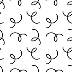 Geometric hand drawn seamless pattern with black and white. Hipster fashion Memphis style. Pencil sketch. abstract texture and white background.