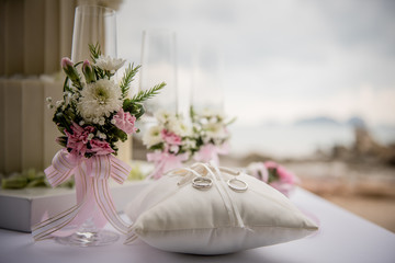 wedding bouquet on the table