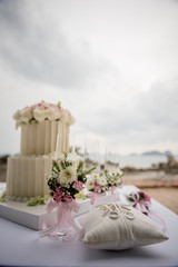 wedding cake decorated with flowers