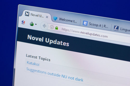 Ryazan, Russia - June 17, 2018: Homepage of NovelUpdates website on the display of PC, url - NovelUpdates.com.