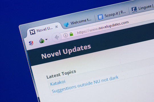 Ryazan, Russia - June 17, 2018: Homepage of NovelUpdates website on the display of PC, url - NovelUpdates.com.