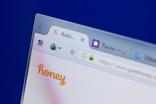 Ryazan, Russia - June 17, 2018: Homepage of JoinHoney website on the display of PC, url - JoinHoney.com.